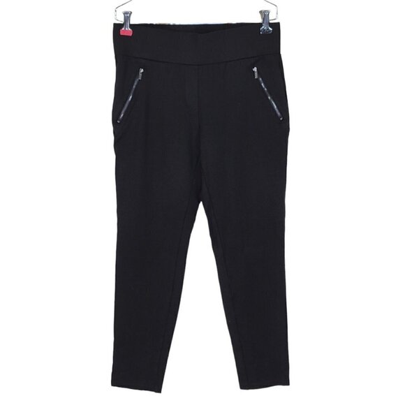 Ann Taylor Capri Leggings Size M 29X25 Ponte Zipper Pockets Elastic Waist - Picture 1 of 12